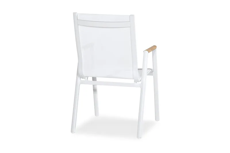 Las Vegas Armstol - Hvid/Teak - Havemøbler - Havestole - Spisebordsstole udendørs