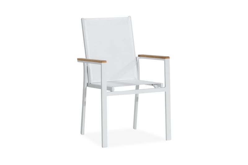 Las Vegas Stabelstol, Hvid/Teak