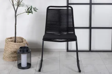 Lindos Stabelstol Sort - Venture Home - Havemøbler - Havestole - Spisebordsstole udendørs