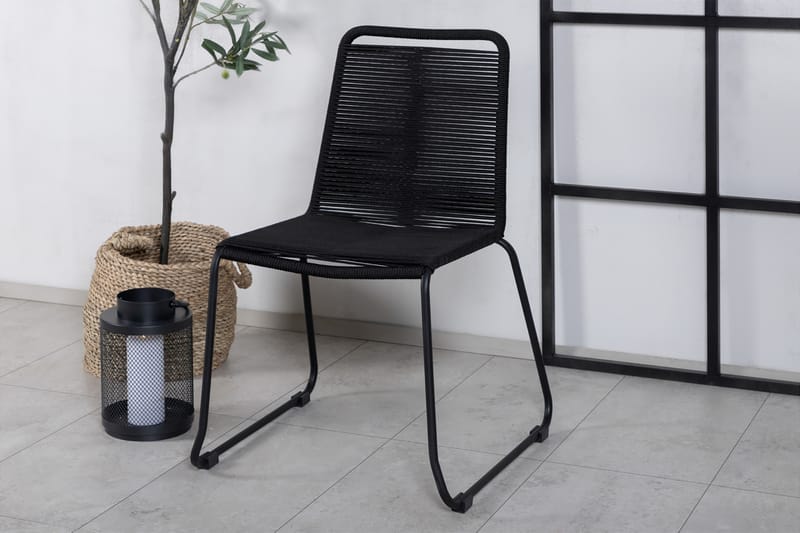 Lindos Stabelstol Sort - Venture Home - Spisebordsstole udendørs - Altanstole