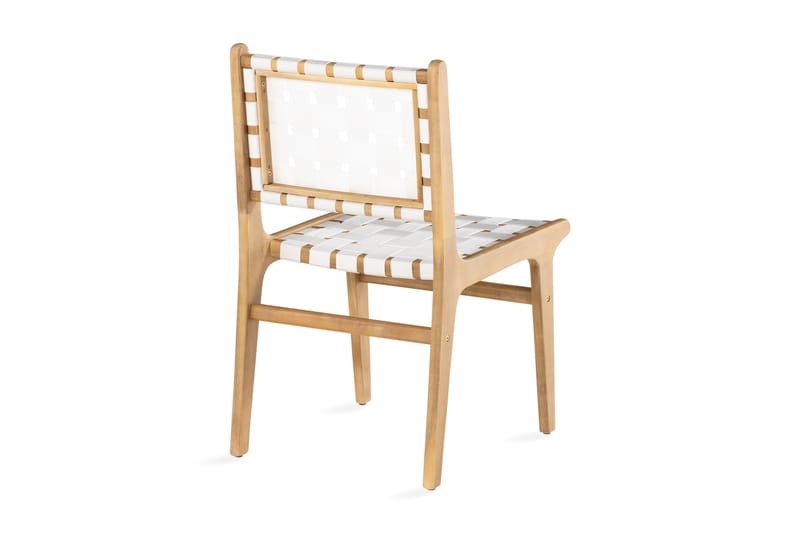 Panda Spisebordsstol - Akacie/Hvid - Spisebordsstole udendørs