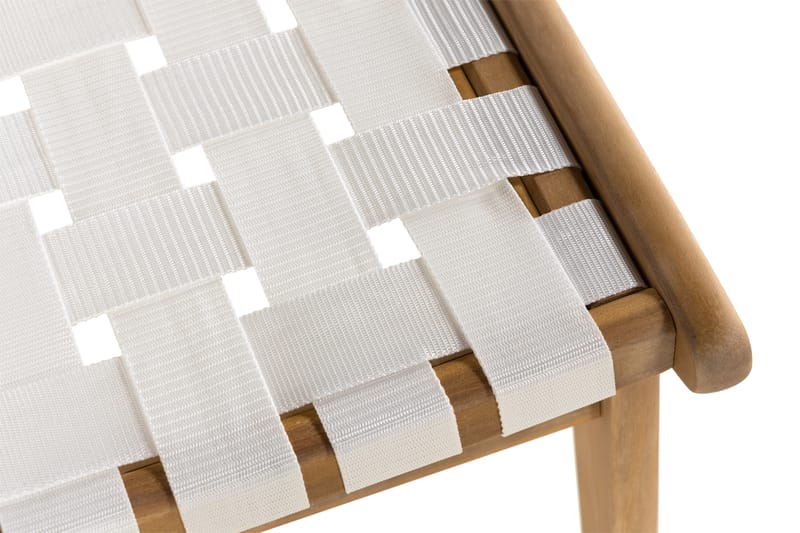 Panda Spisebordsstol - Akacie/Hvid - Spisebordsstole udendørs