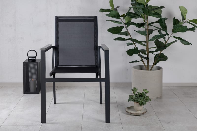 Parma Armstol Stabelbar Sort - Venture Home - Spisebordsstole udendørs - Altanstole