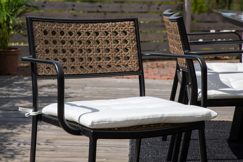 Pingis Spisebordsstol med Hynde Sort/Natur - Venture Home - Spisebordsstole udendørs - Altanstole