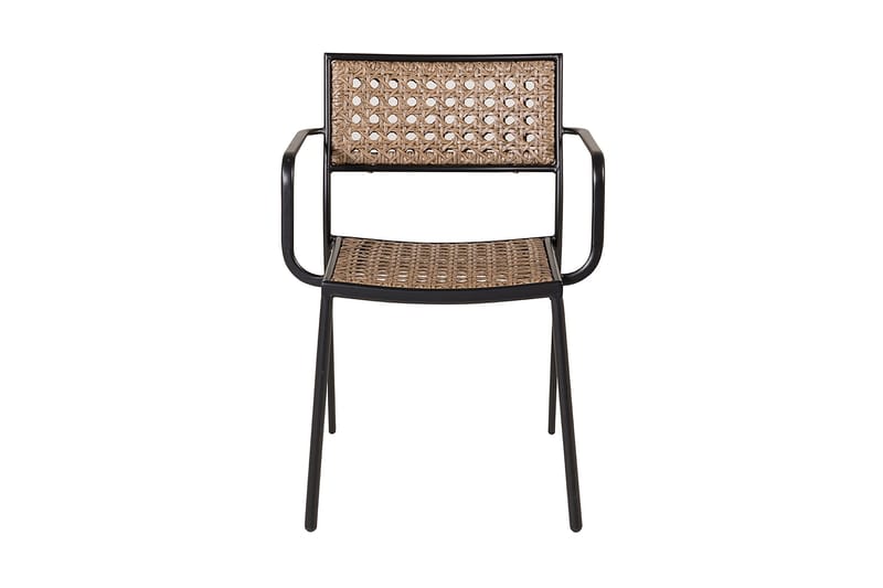 Pingis Spisebordsstol med Hynde Sort/Natur - Venture Home - Havemøbler - Havestole - Spisebordsstole udendørs