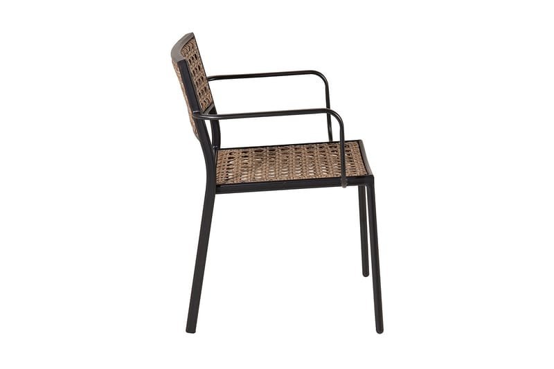 Pingis Spisebordsstol med Hynde Sort/Natur - Venture Home - Havemøbler - Havestole - Spisebordsstole udendørs