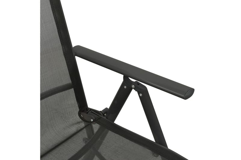 positionsstole 2 stk. textilene & aluminium antracitgrå - Antracit - Spisebordsstole udendørs - Altanstole