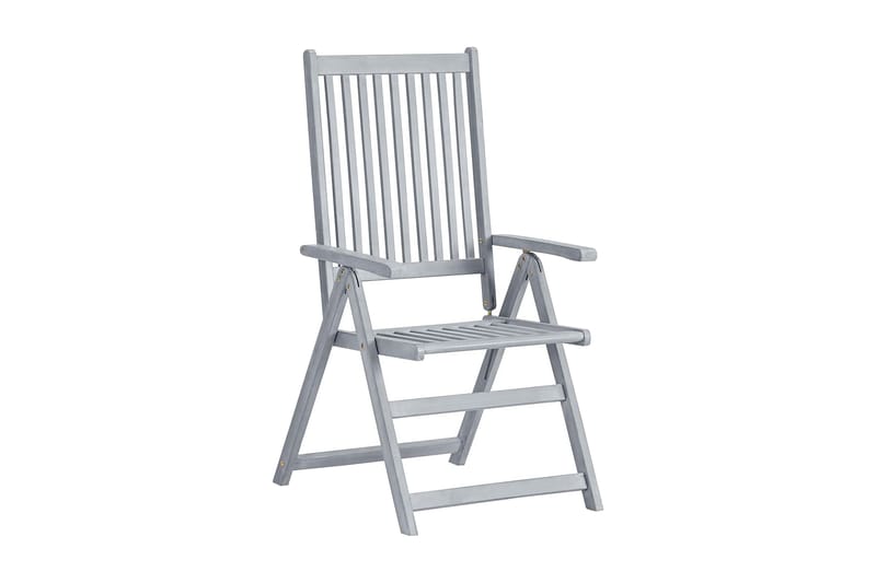 positionsstole 8 stk. massivt akacietræ grå - Grå - Spisebordsstole udendørs - Altanstole