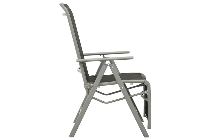 postitionsstol textilene og aluminium sølvfarvet - Sølv - Spisebordsstole udendørs - Altanstole