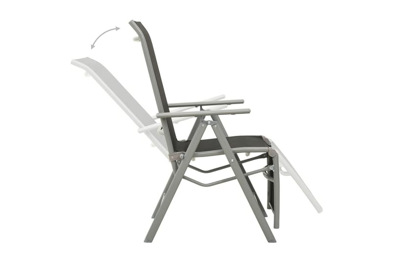 postitionsstol textilene og aluminium sølvfarvet - Sølv - Spisebordsstole udendørs - Altanstole