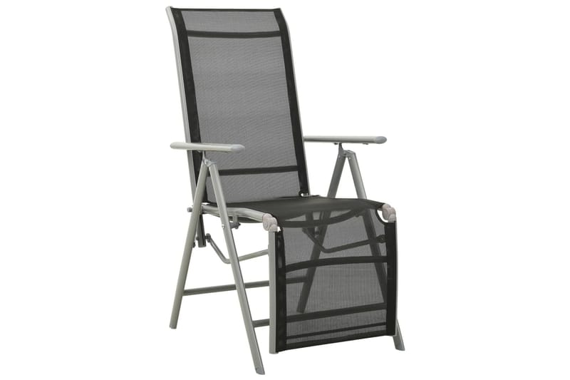 postitionsstole 2 stk. textilene og aluminium - Sølv - Spisebordsstole udendørs - Altanstole