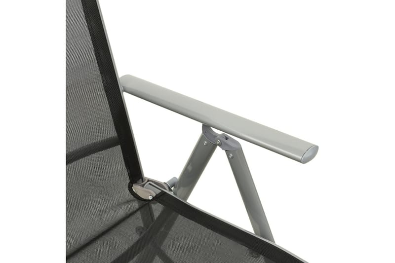 postitionsstole 2 stk. textilene og aluminium - Sølv - Havemøbler - Havestole - Spisebordsstole udendørs