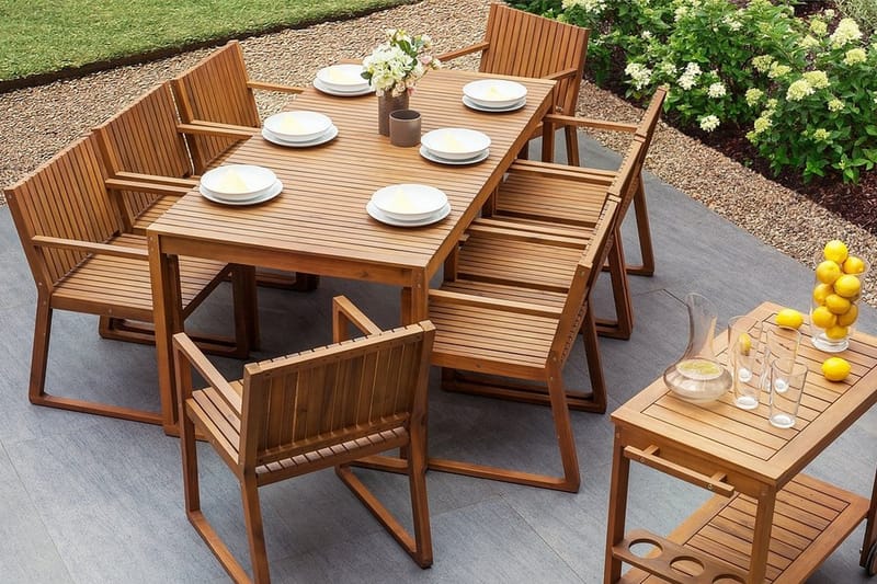 Sassari havestol 59 cm - Træ / natur - Spisebordsstole udendørs - Altanstole