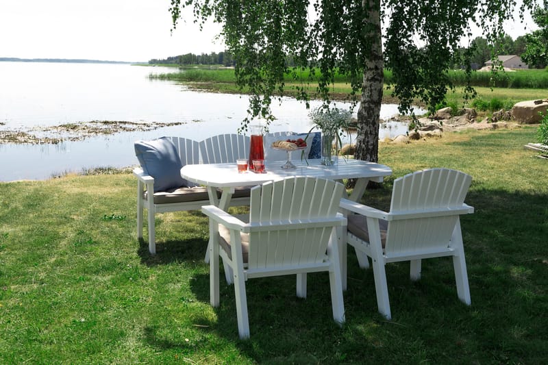 SOLVIK LÆNESTOL HVID - Hvidlaseret Fyr - Spisebordsstole udendørs - Altanstole