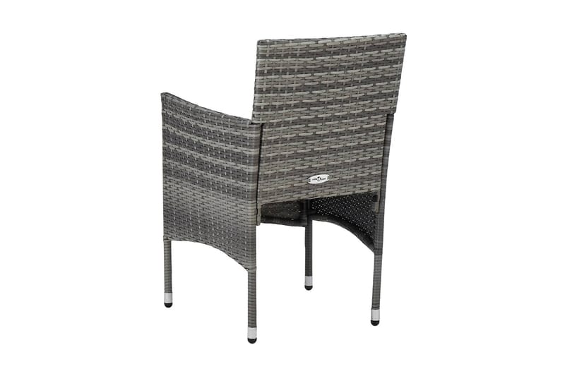 Spisebordsstole Til Haven 2 Stk. Polyrattan Grå - Spisebordsstole udendørs - Altanstole
