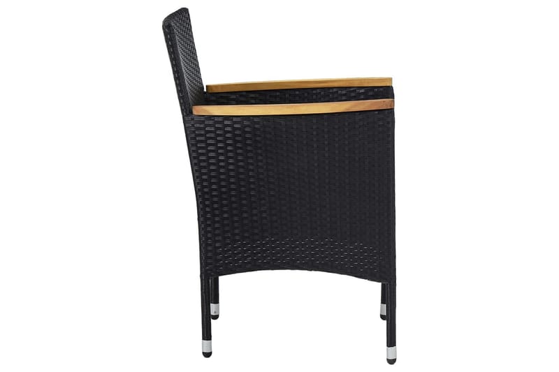 Spisebordsstole Til Haven 2 Stk. Polyrattan Sort - Sort - Spisebordsstole udendørs - Altanstole