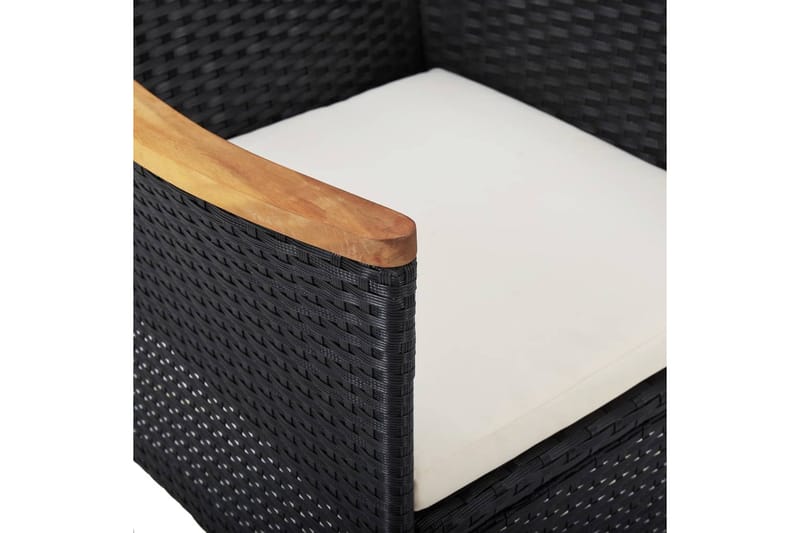 Spisebordsstole Til Haven 2 Stk. Polyrattan Sort - Sort - Spisebordsstole udendørs - Altanstole
