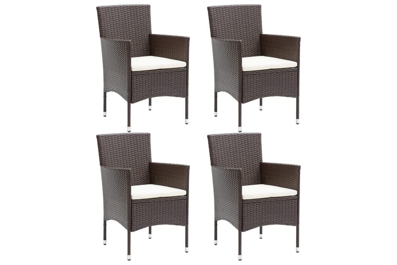 spisebordsstole til haven 4 stk. polyrattan brun - Brun - Havemøbler - Havestole - Spisebordsstole udendørs
