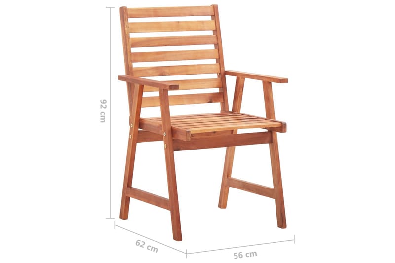 spisebordsstole til haven 6stk. med hynder massivt akacietræ - Brun - Spisebordsstole udendørs - Altanstole