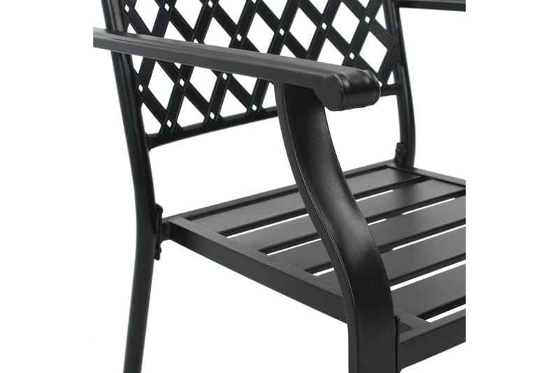 Stabelbare Havestole 2 Stk. Stål Sort - Sort - Spisebordsstole udendørs - Altanstole