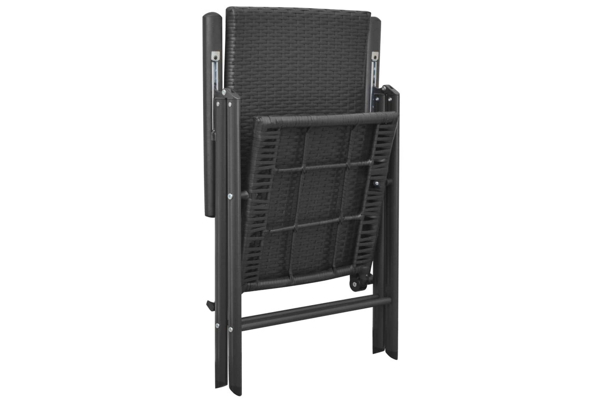 Stabelbare Havestole 2 Stk. Polyrattan Sort - Sort - Havemøbler - Havestole - Spisebordsstole udendørs