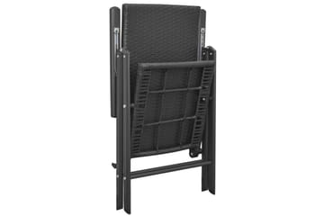 Stabelbare Havestole 2 Stk. Polyrattan Sort - Sort - Havemøbler - Havestole - Spisebordsstole udendørs