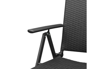 Stabelbare Havestole 2 Stk. Polyrattan Sort - Sort - Havemøbler - Havestole - Spisebordsstole udendørs