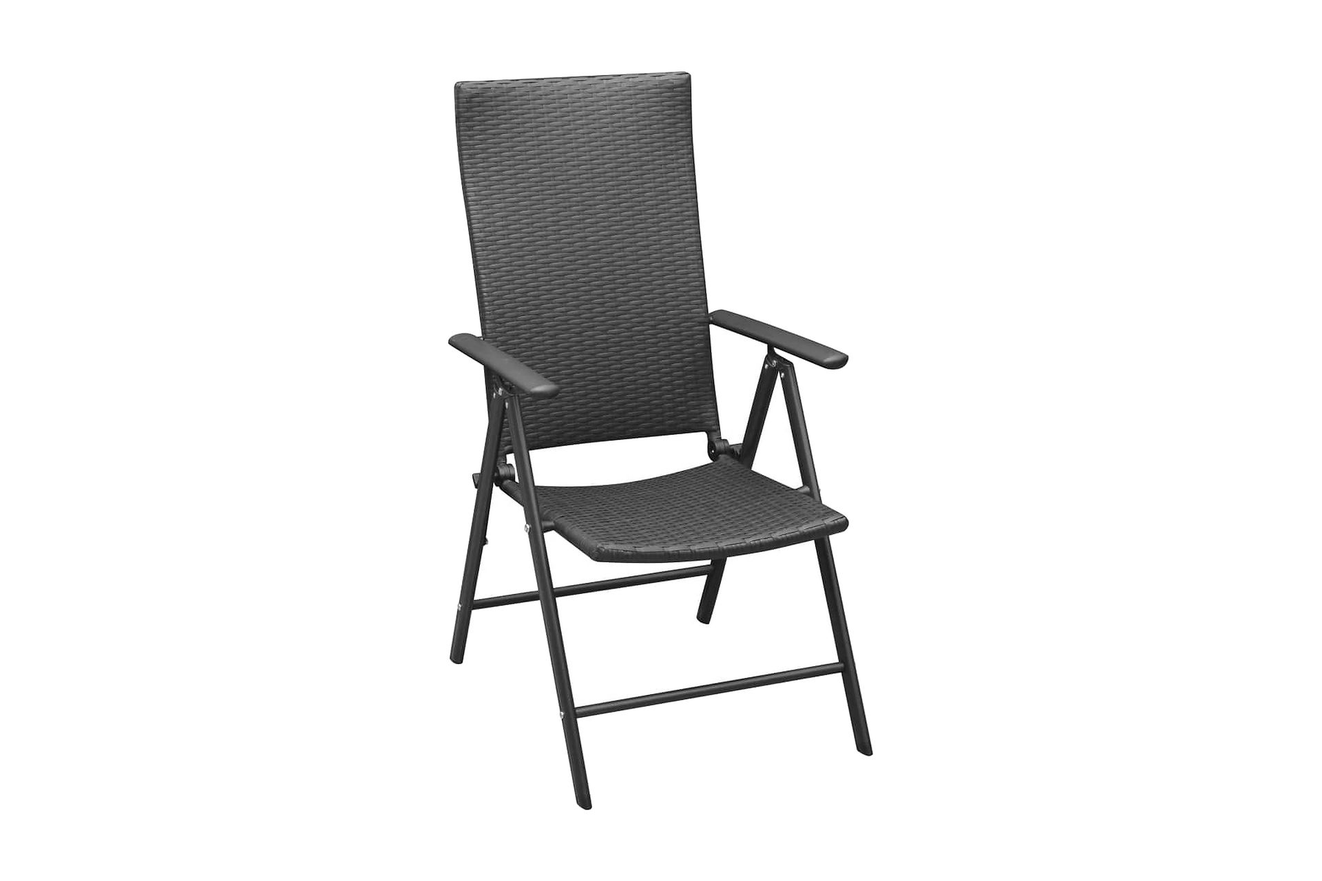 Stabelbare Havestole 2 Stk. Polyrattan Sort - Sort - Havemøbler - Havestole - Spisebordsstole udendørs