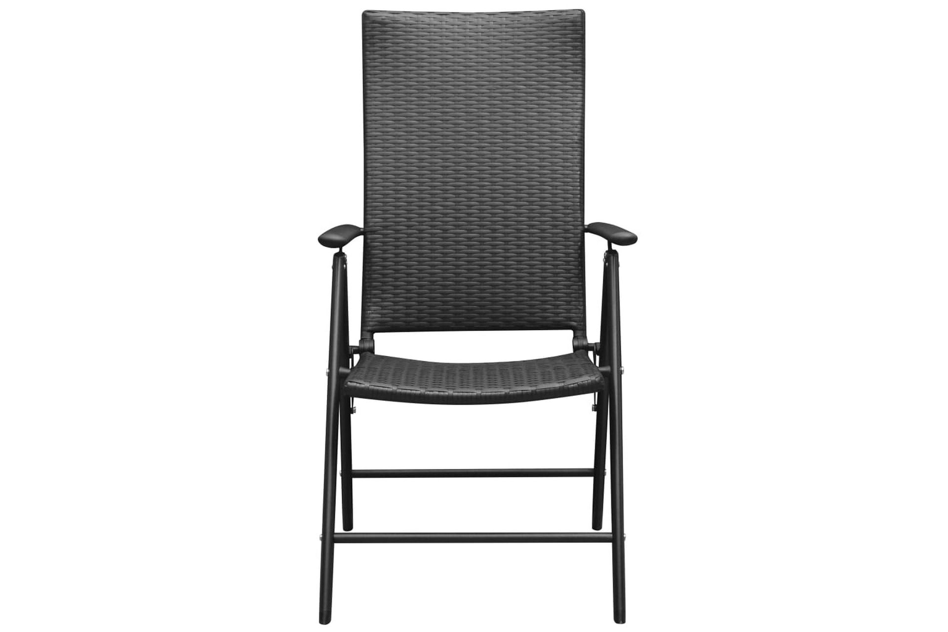 Stabelbare Havestole 2 Stk. Polyrattan Sort - Sort - Havemøbler - Havestole - Spisebordsstole udendørs