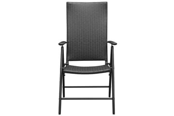 Stabelbare Havestole 2 Stk. Polyrattan Sort - Sort - Havemøbler - Havestole - Spisebordsstole udendørs
