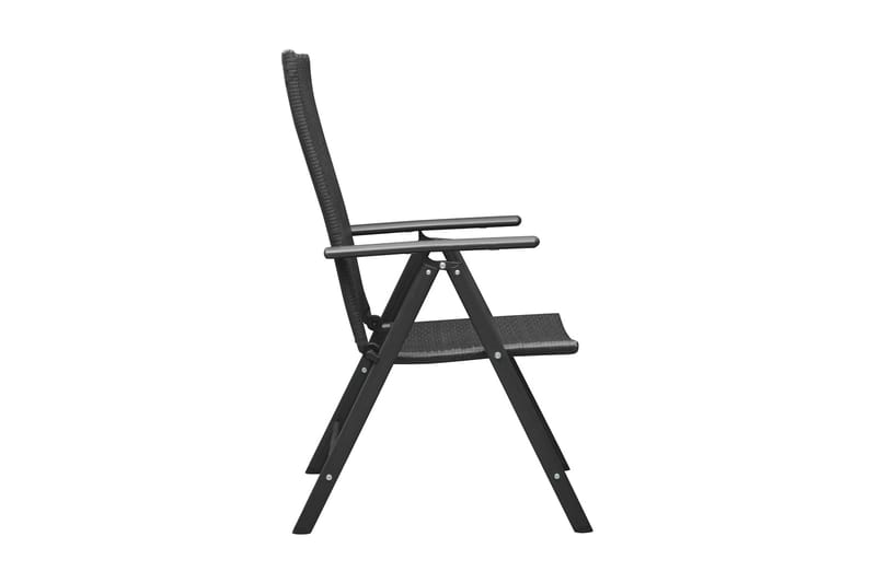 Stabelbare Havestole 2 Stk. Polyrattan Sort - Sort - Spisebordsstole udendørs - Altanstole