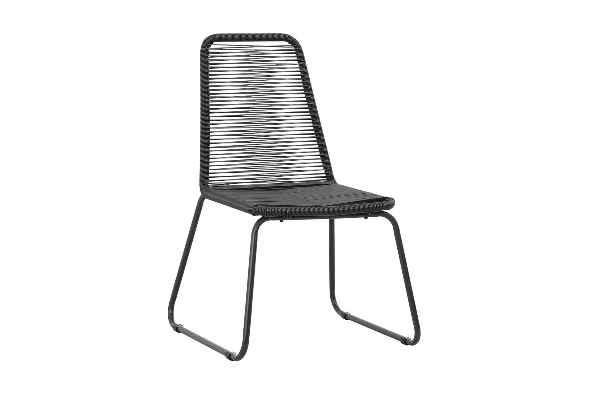 Stabelbare Havestole 2 Stk. Polyrattan Sort - Sort - Havemøbler - Havestole - Spisebordsstole udendørs