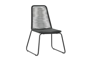 Stabelbare Havestole 2 Stk. Polyrattan Sort - Sort - Havemøbler - Havestole - Spisebordsstole udendørs