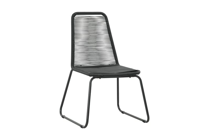 Stabelbare Havestole 2 Stk. Polyrattan Sort - Sort - Havemøbler - Havestole - Spisebordsstole udendørs