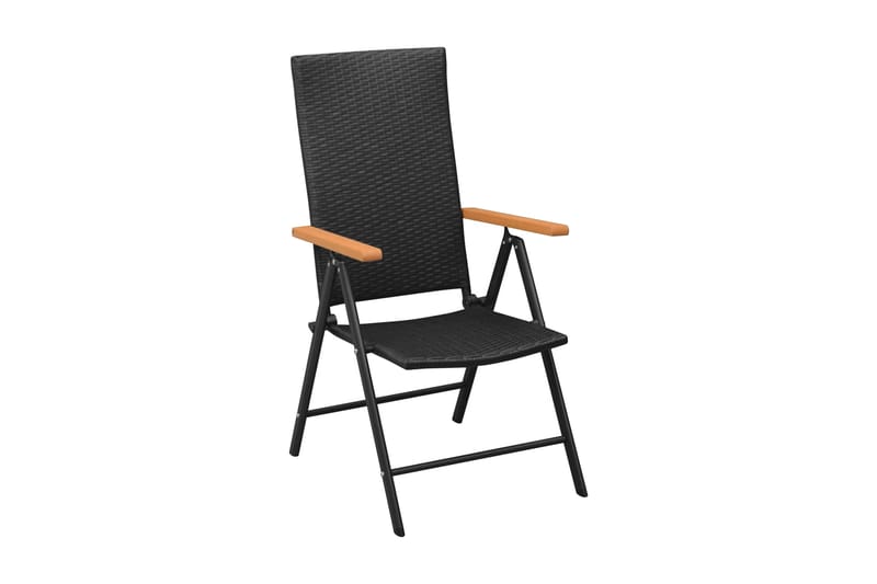 Stabelbare Havestole 2 Stk. Polyrattan Sort - Sort - Havemøbler - Havestole - Spisebordsstole udendørs
