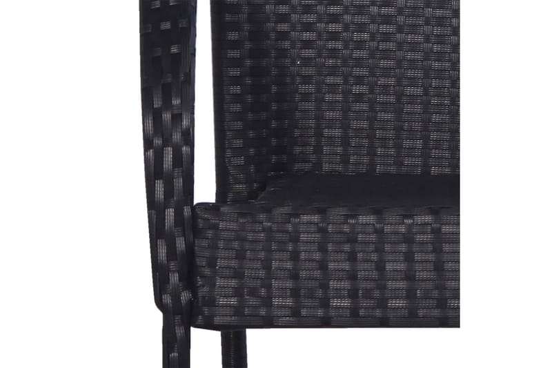 Stabelbare Havestole 2 Stk. Polyrattan Sort - Sort - Havemøbler - Havestole - Spisebordsstole udendørs