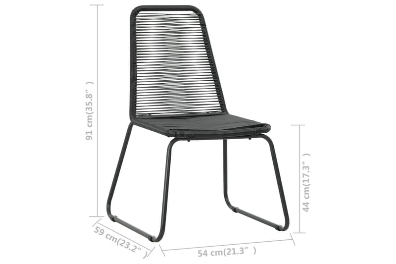 Stabelbare Havestole 2 Stk. Polyrattan Sort - Sort - Havemøbler - Havestole - Spisebordsstole udendørs