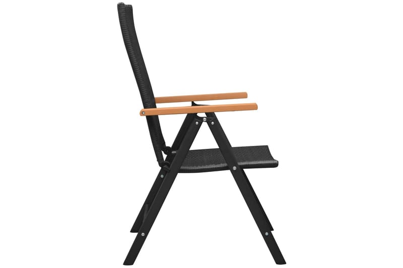 Stabelbare Havestole 2 Stk. Polyrattan Sort - Sort - Havemøbler - Havestole - Spisebordsstole udendørs