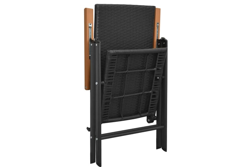 Stabelbare Havestole 2 Stk. Polyrattan Sort - Sort - Havemøbler - Havestole - Spisebordsstole udendørs
