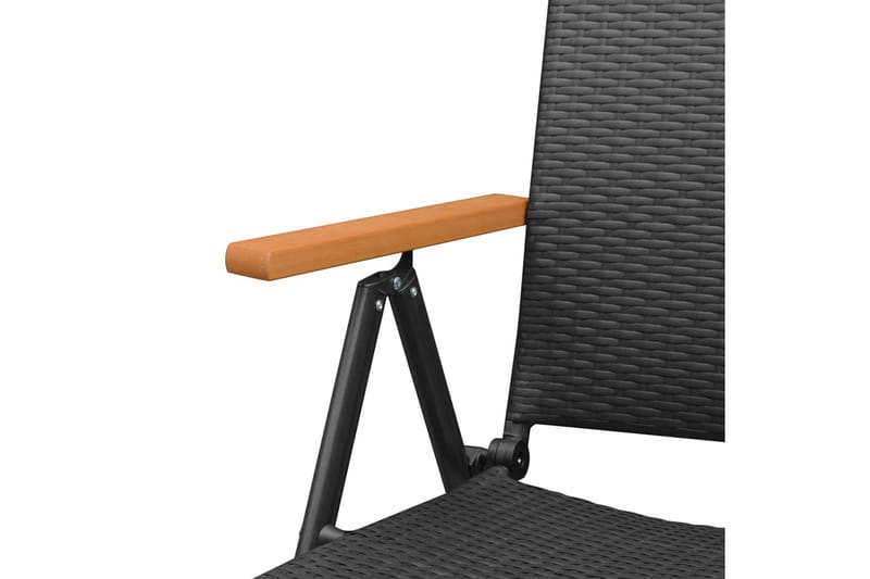 Stabelbare Havestole 2 Stk. Polyrattan Sort - Sort - Havemøbler - Havestole - Spisebordsstole udendørs