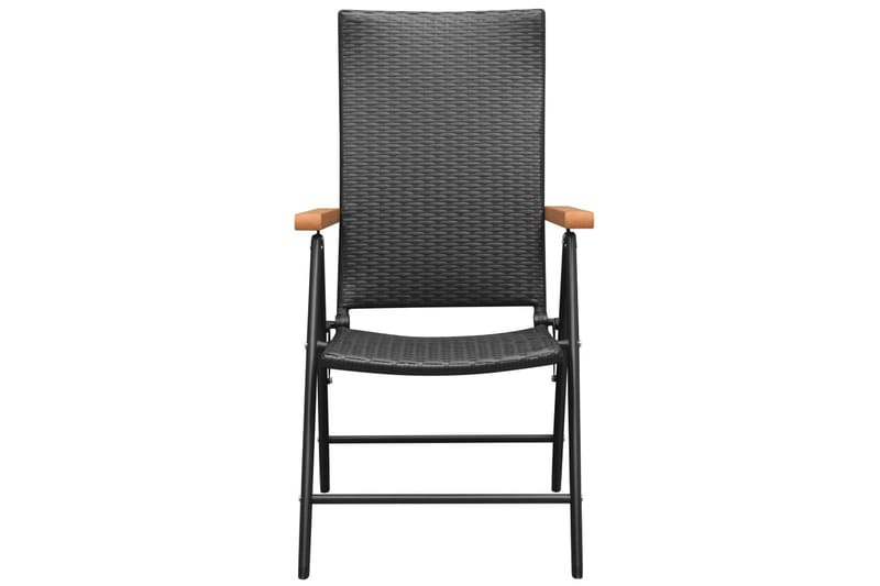 Stabelbare Havestole 2 Stk. Polyrattan Sort - Sort - Havemøbler - Havestole - Spisebordsstole udendørs