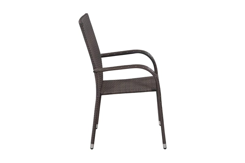 Stabelbare Havestole 2 Stk. Polyrattan Brun - Brun - Havemøbler - Havestole - Spisebordsstole udendørs