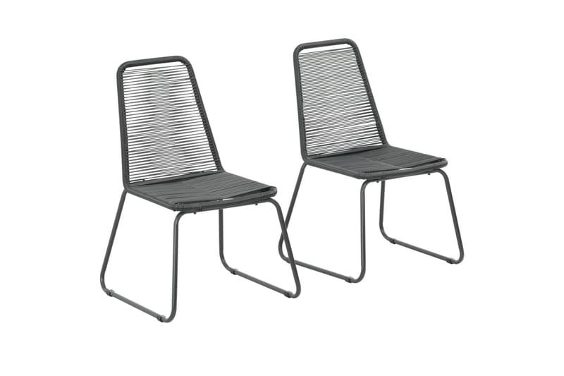 Stabelbare Havestole 2 Stk. Polyrattan Sort - Sort - Spisebordsstole udendørs - Altanstole