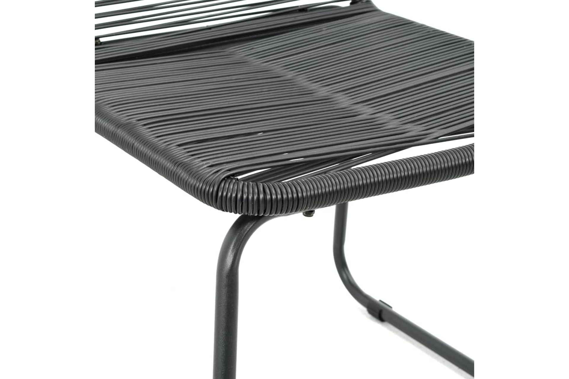 Stabelbare Havestole 2 Stk. Polyrattan Sort - Sort - Havemøbler - Havestole - Spisebordsstole udendørs