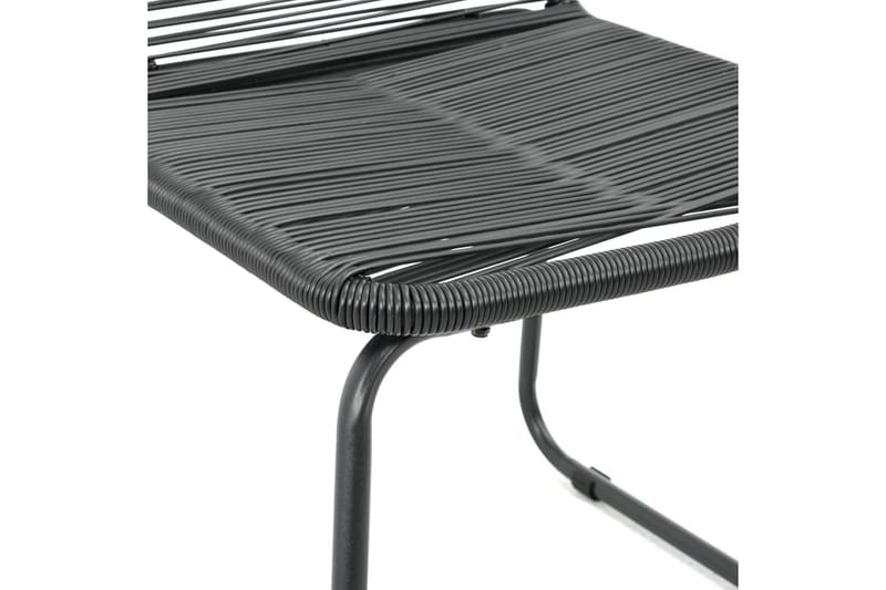 Stabelbare Havestole 2 Stk. Polyrattan Sort - Sort - Havemøbler - Havestole - Spisebordsstole udendørs