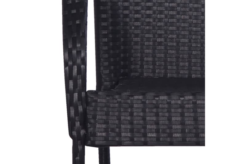 Stabelbare Havestole 6 Stk. Polyrattan Sort - Havemøbler - Havestole - Spisebordsstole udendørs