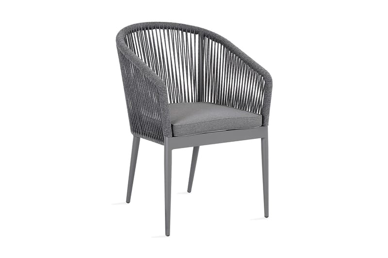 Stol ECCO 57x65xH81cm grå aluminiumsramme - Spisebordsstole udendørs - Altanstole