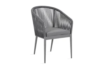 Stol ECCO 57x65xH81cm grå aluminiumsramme - Havemøbler - Havestole - Spisebordsstole udendørs