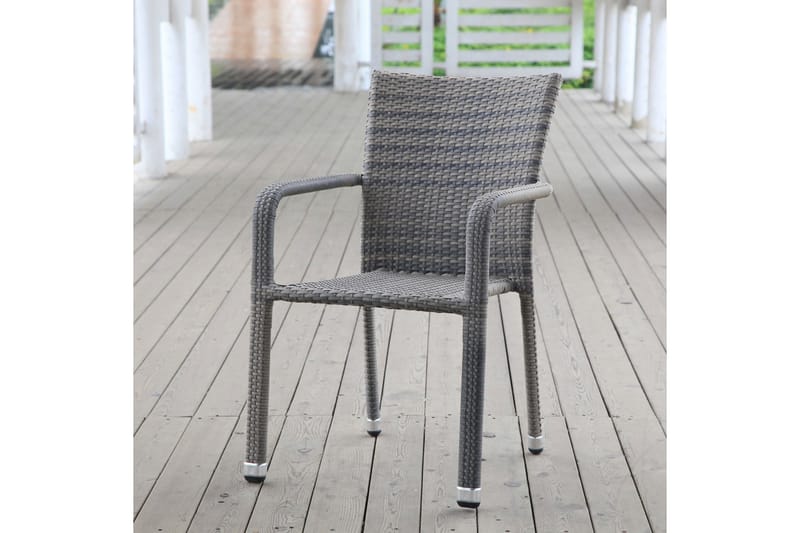 Stol LARACHE 57x61xH83 aluminiumsramme grå - Havemøbler - Havestole - Spisebordsstole udendørs