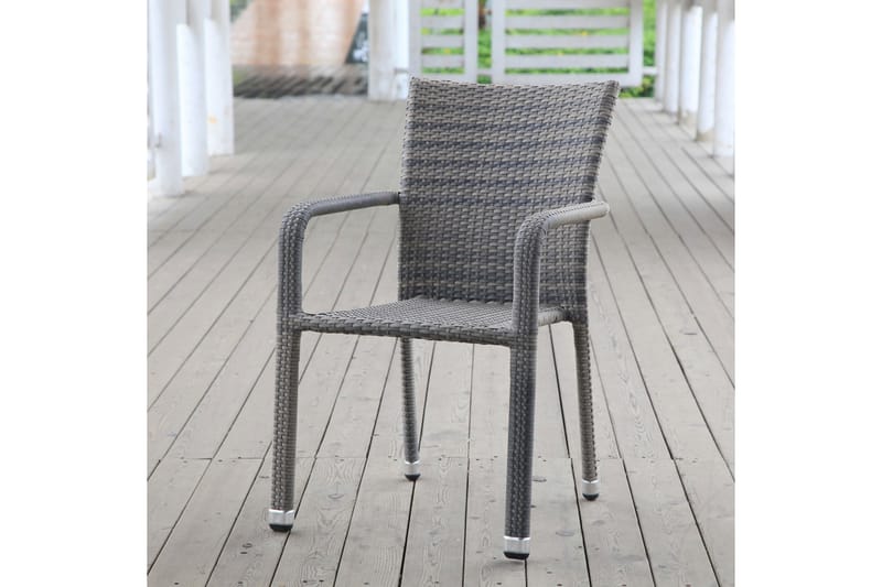 Stol LARACHE 57x61xH83 aluminiumsramme grå - Spisebordsstole udendørs - Altanstole